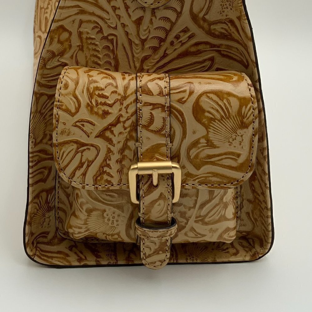 NEW Embossed Floral Gold Toned Leather HYPE Handbag - Picture 5 of 12